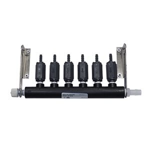 OP-6FM, 1/4 Barb w/ 6 Checks Valves